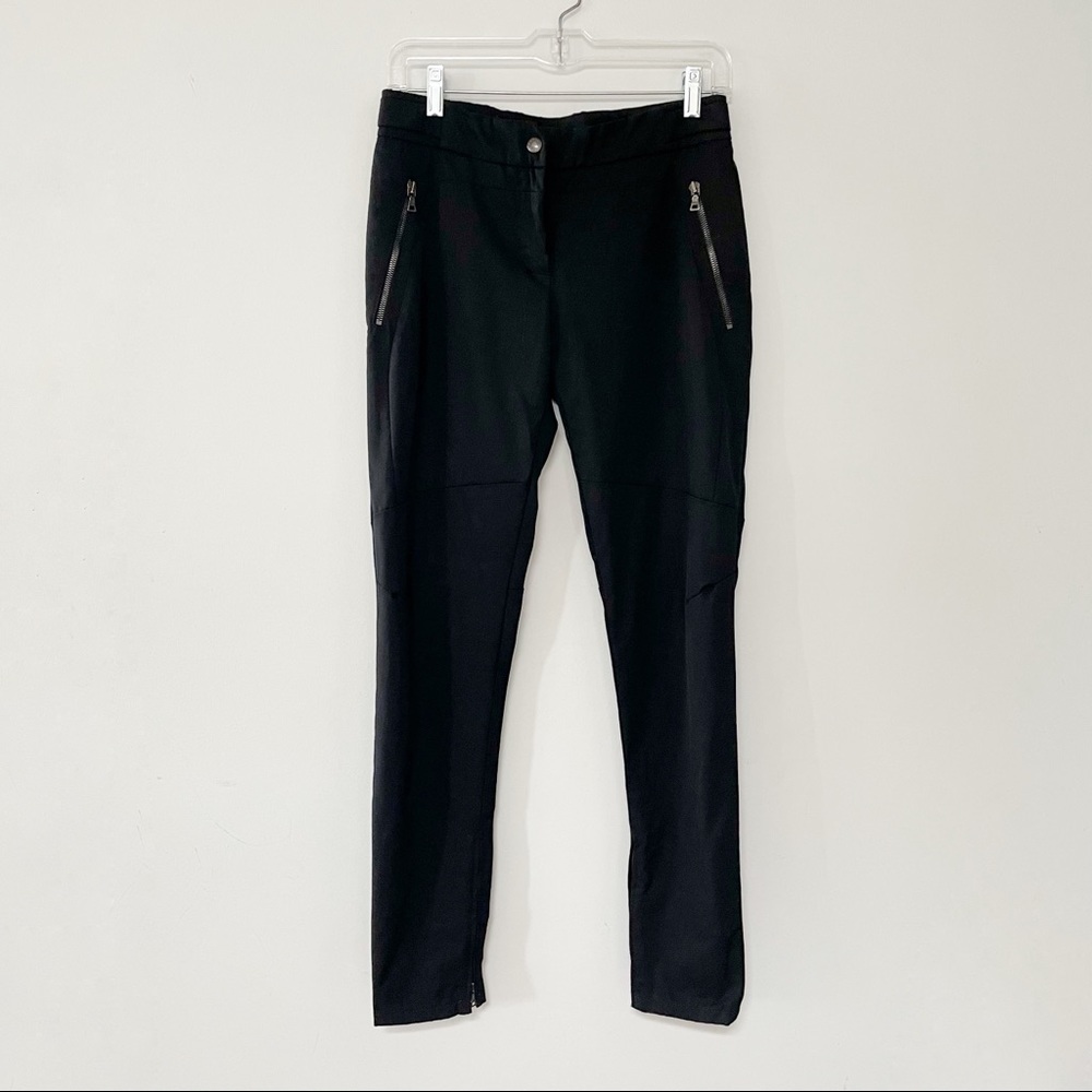 Prada pants designer slim fit technical fabric Y2K zipper detail black